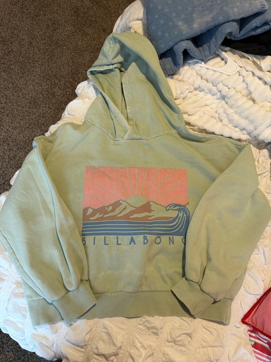 Billabong Tops - Billabong Sage Green Sunset Graphic Hoodie